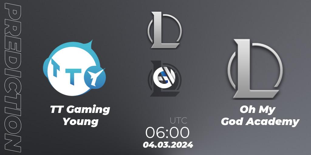 TT Gaming Young - Oh My God Academy: ennuste. 04.03.2024 at 06:00, LoL, LDL 2024 - Stage 1