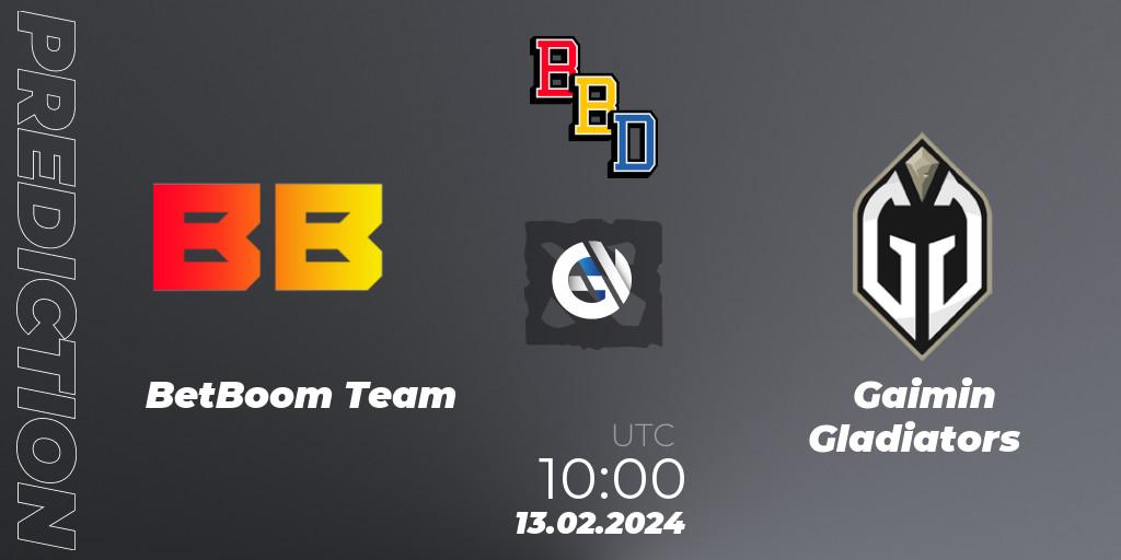 BetBoom Team - Gaimin Gladiators: ennuste. 13.02.2024 at 10:00, Dota 2, BetBoom Dacha Dubai 2024