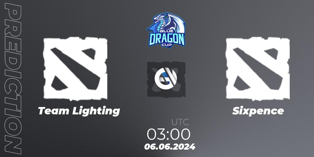Team Lighting - Sixpence: ennuste. 06.06.2024 at 03:00, Dota 2, Blue Dragon Cup