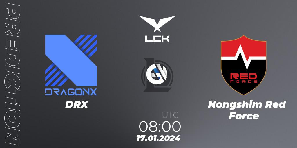 DRX - Nongshim Red Force: ennuste. 17.01.2024 at 08:15, LoL, LCK Spring 2024 - Group Stage