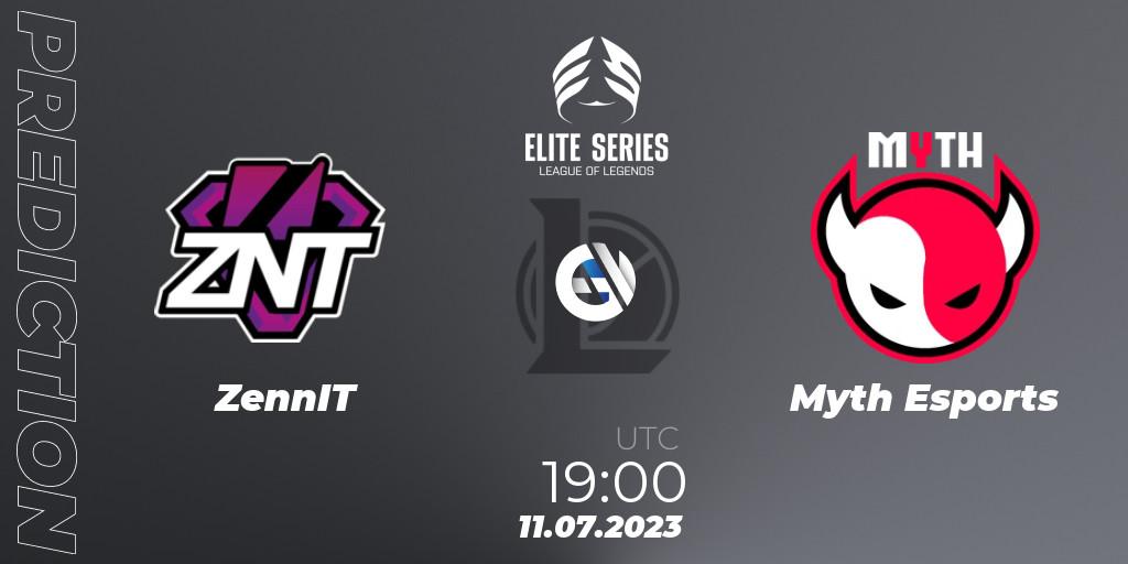 ZennIT - Myth Esports: ennuste. 11.07.2023 at 19:00, LoL, Elite Series Summer 2023
