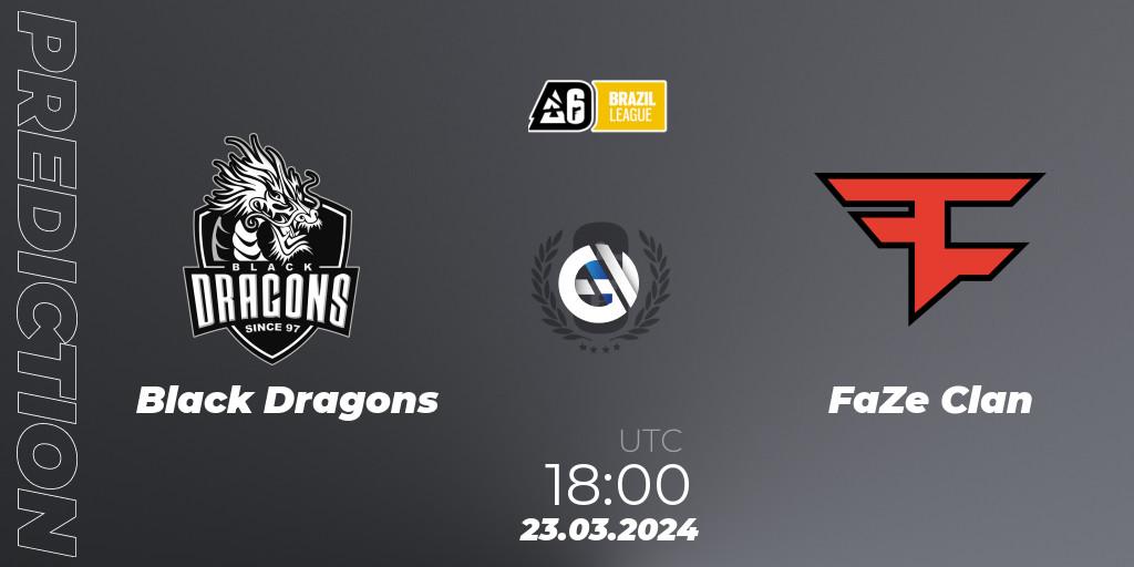 Black Dragons - FaZe Clan: ennuste. 23.03.2024 at 18:00, Rainbow Six, Brazil League 2024 - Stage 1