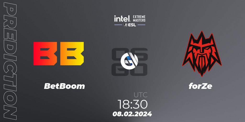 BetBoom - forZe: ennuste. 08.02.2024 at 18:30, Counter-Strike (CS2), Intel Extreme Masters China 2024: European Closed Qualifier
