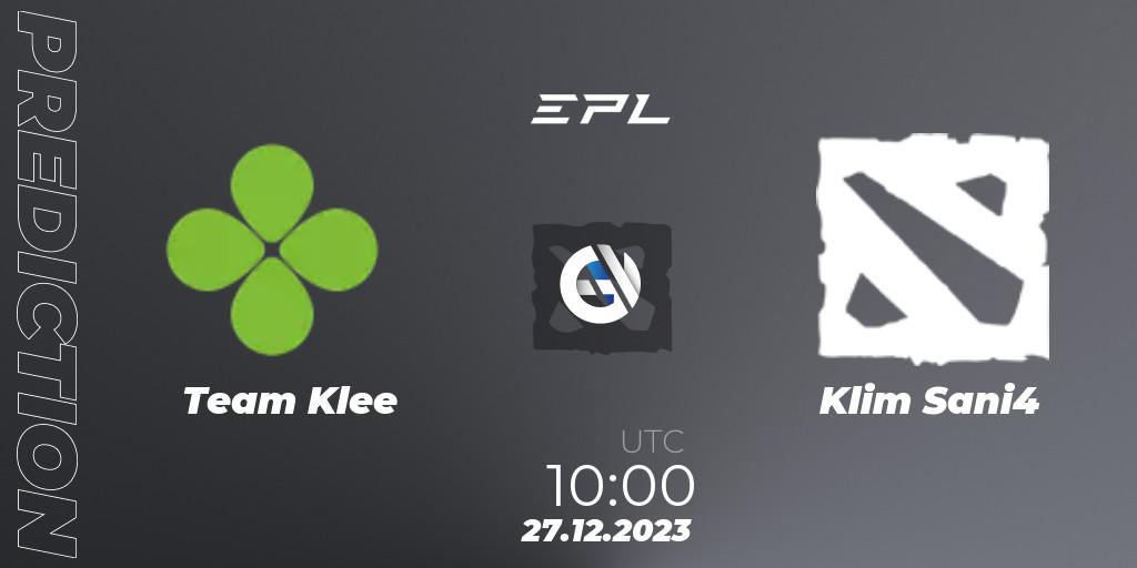 Team Klee - Klim Sani4: ennuste. 27.12.23, Dota 2, European Pro League Season 15