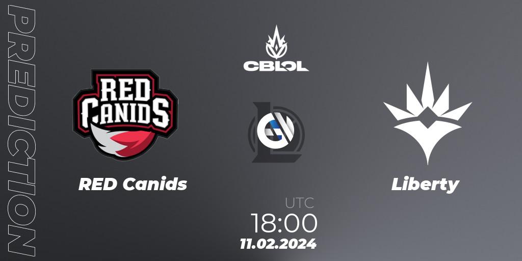 RED Canids - Liberty: ennuste. 11.02.2024 at 18:00, LoL, CBLOL Split 1 2024 - Group Stage