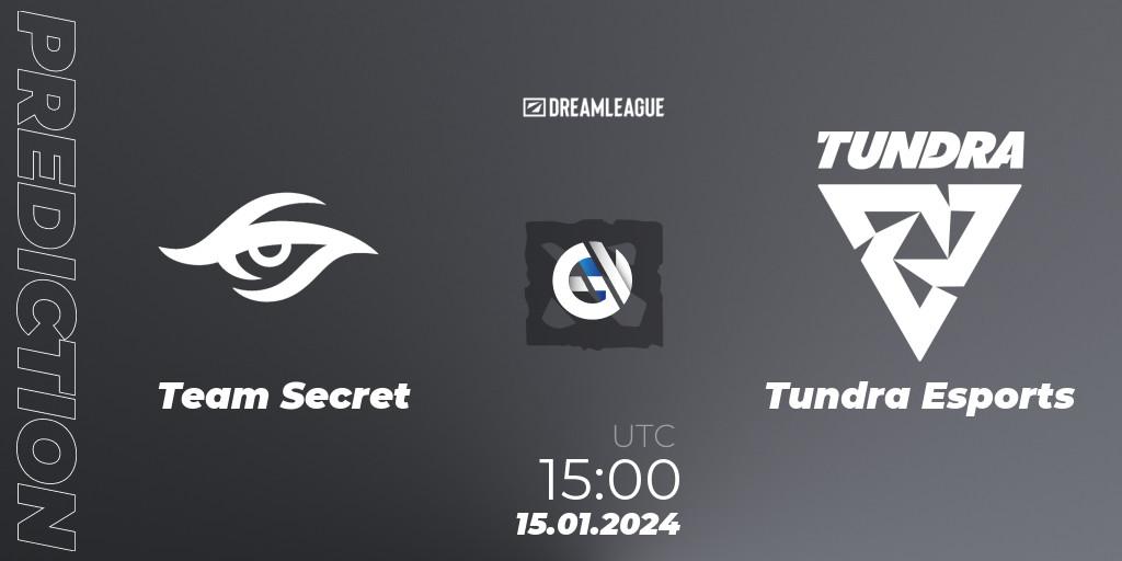 Team Secret - Tundra Esports: ennuste. 15.01.2024 at 15:00, Dota 2, DreamLeague Season 22: Western Europe Closed Qualifier