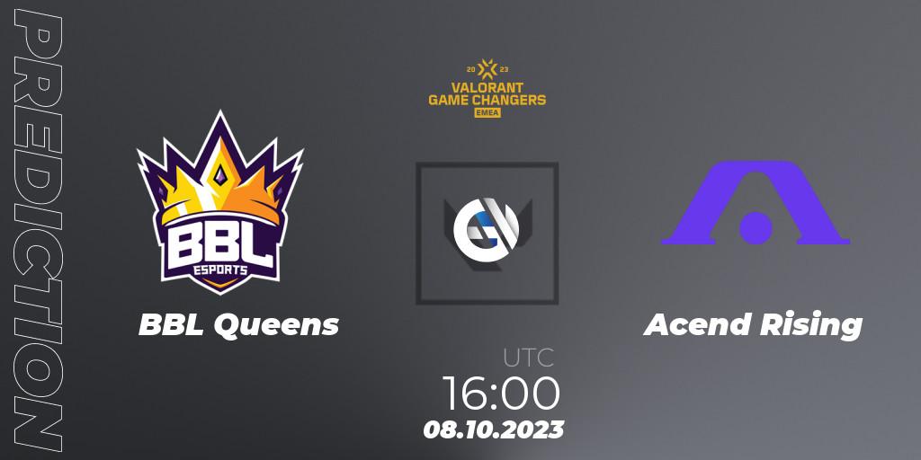 BBL Queens - Acend Rising: ennuste. 08.10.2023 at 16:00, VALORANT, VCT 2023: Game Changers EMEA Stage 3 - Playoffs