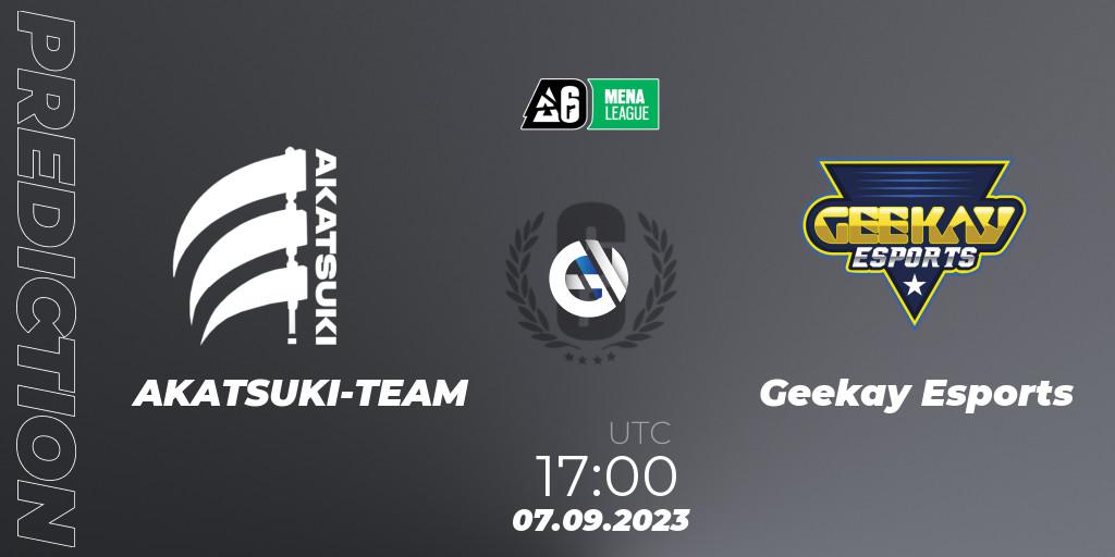 AKATSUKI-TEAM - Geekay Esports: ennuste. 07.09.2023 at 17:00, Rainbow Six, MENA League 2023 - Stage 2