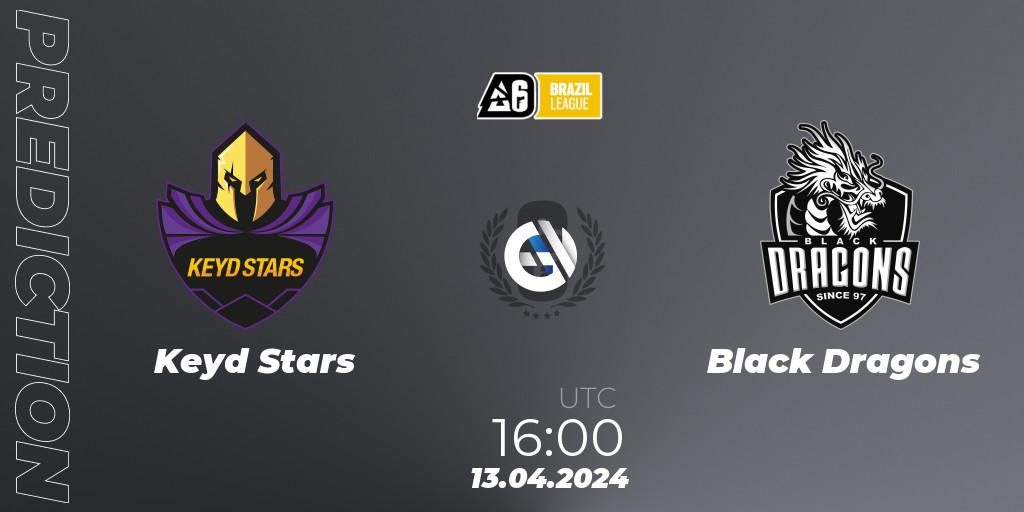 Keyd Stars - Black Dragons: ennuste. 14.04.2024 at 13:00, Rainbow Six, Brazil League 2024 - Stage 1