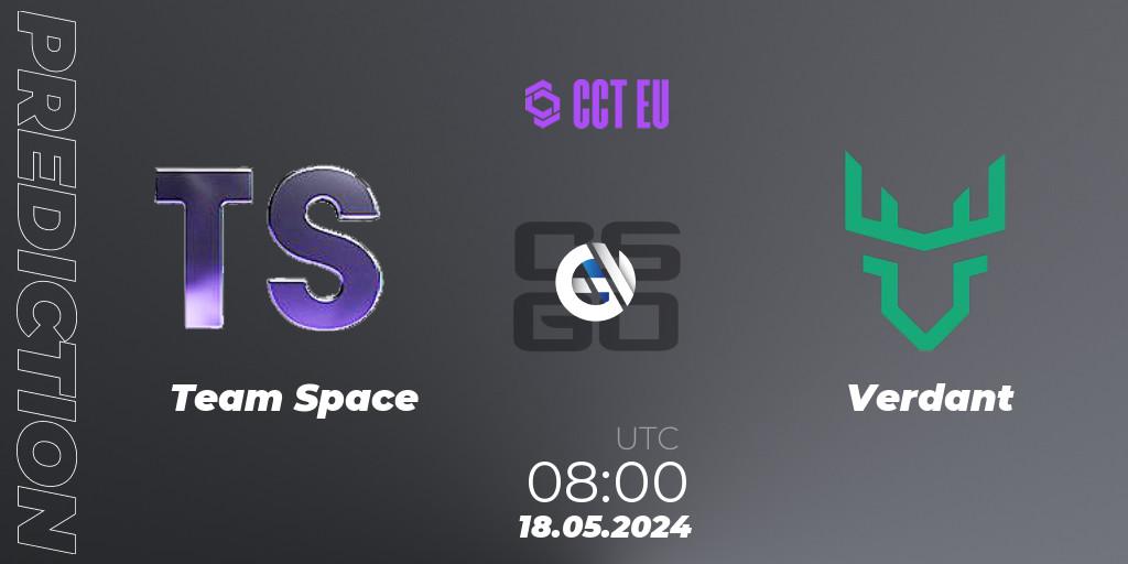 Team Space - Verdant: ennuste. 18.05.2024 at 08:00, Counter-Strike (CS2), CCT Season 2 European Series #3