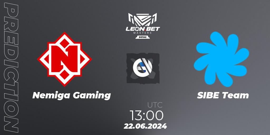 Nemiga Gaming - SIBE Team: ennuste. 22.06.2024 at 13:30, Dota 2, Leon Masters #1