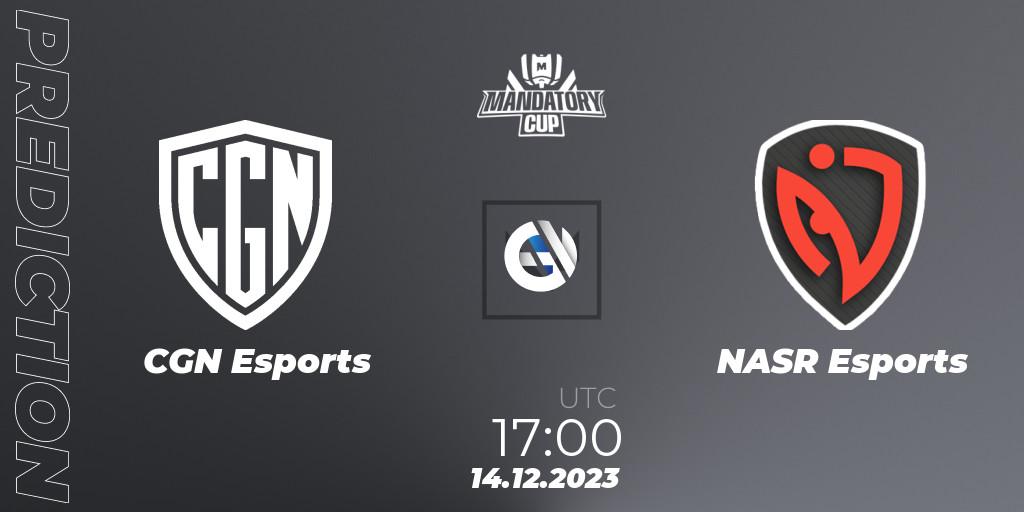 CGN Esports - NASR Esports: ennuste. 14.12.23, VALORANT, Mandatory Cup #3