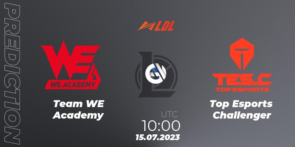 Team WE Academy - Top Esports Challenger: ennuste. 15.07.2023 at 11:00, LoL, LDL 2023 - Regular Season - Stage 3