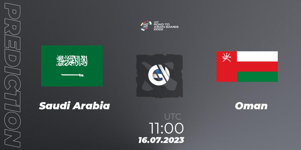Saudi Arabia - Oman: ennuste. 16.07.2023 at 11:40, Dota 2, 2022 AESF Road to Asian Games - West Asia