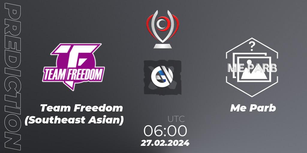 Team Freedom (Southeast Asian) - Me Parb: ennuste. 27.02.2024 at 06:13, Dota 2, Opus League