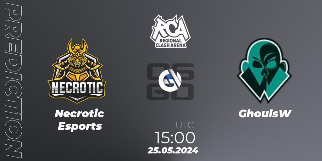 Necrotic Esports - GhoulsW: ennuste. 25.05.2024 at 15:00, Counter-Strike (CS2), Regional Clash Arena Europe: Closed Qualifier