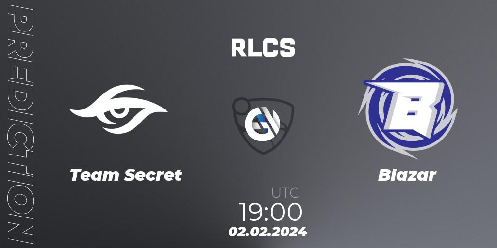 Team Secret - Blazar: ennuste. 02.02.24, Rocket League, RLCS 2024 - Major 1: SAM Open Qualifier 1