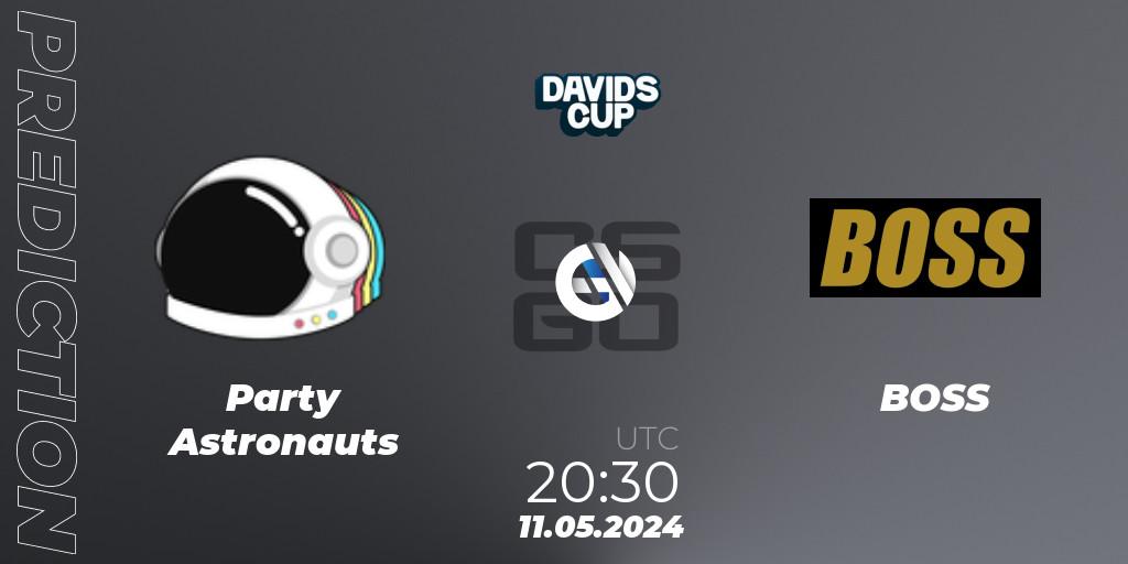 Party Astronauts - BOSS: ennuste. 11.05.2024 at 20:30, Counter-Strike (CS2), David's Cup 2024