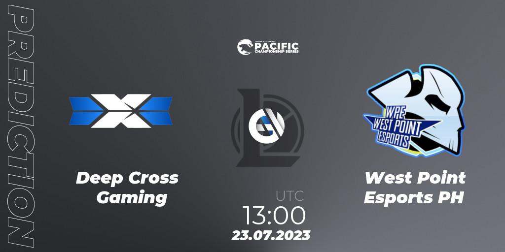 Deep Cross Gaming - West Point Esports PH: ennuste. 23.07.2023 at 13:10, LoL, PACIFIC Championship series Group Stage