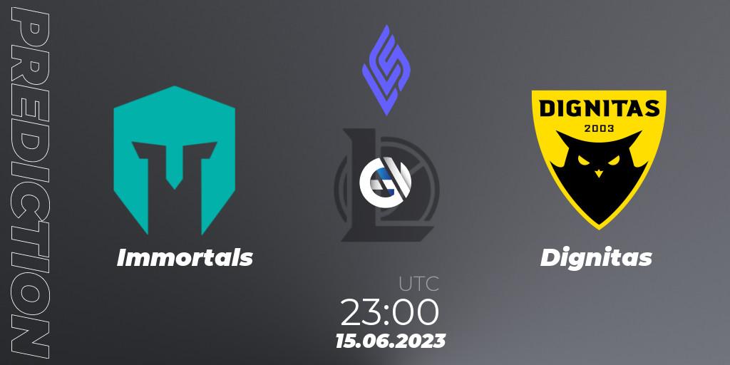 Immortals - Dignitas: ennuste. 14.06.2023 at 23:00, LoL, LCS Summer 2023 - Group Stage