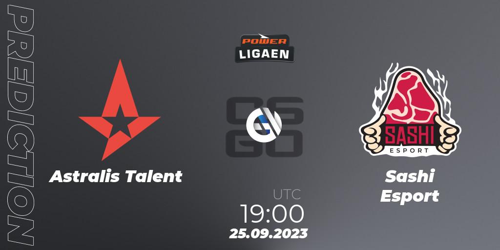 Astralis Talent - Sashi Esport: ennuste. 25.09.2023 at 19:00, Counter-Strike (CS2), POWER Ligaen Season 24 Finals