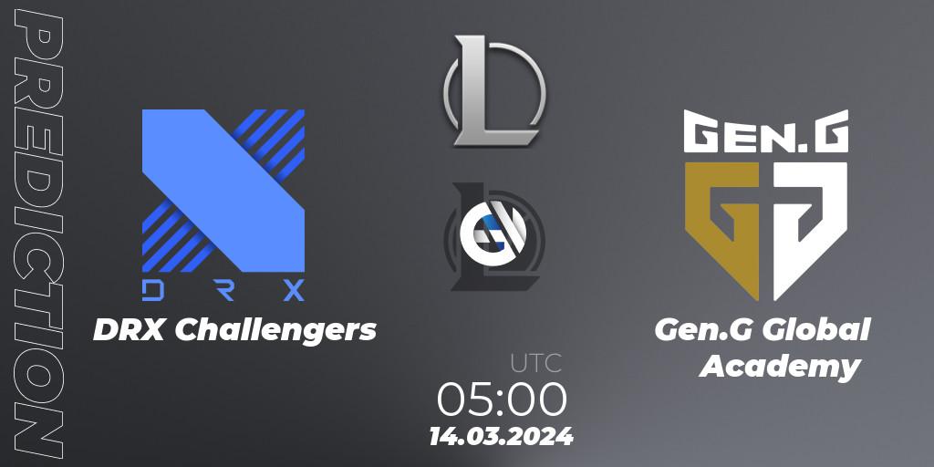 DRX Challengers - Gen.G Global Academy: ennuste. 14.03.24, LoL, LCK Challengers League 2024 Spring - Group Stage
