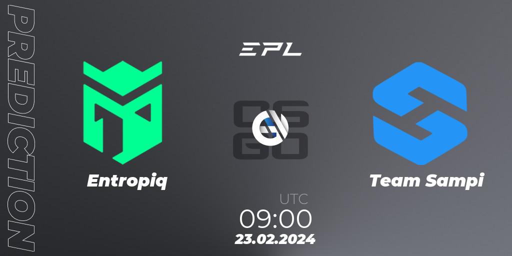 Entropiq - Team Sampi: ennuste. 23.02.2024 at 09:00, Counter-Strike (CS2), European Pro League Season 15: Division 2