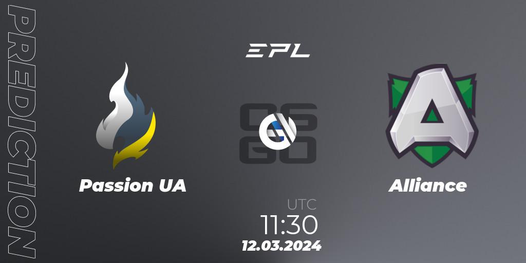 Passion UA - Alliance: ennuste. 12.03.24, CS2 (CS:GO), European Pro League Season 14