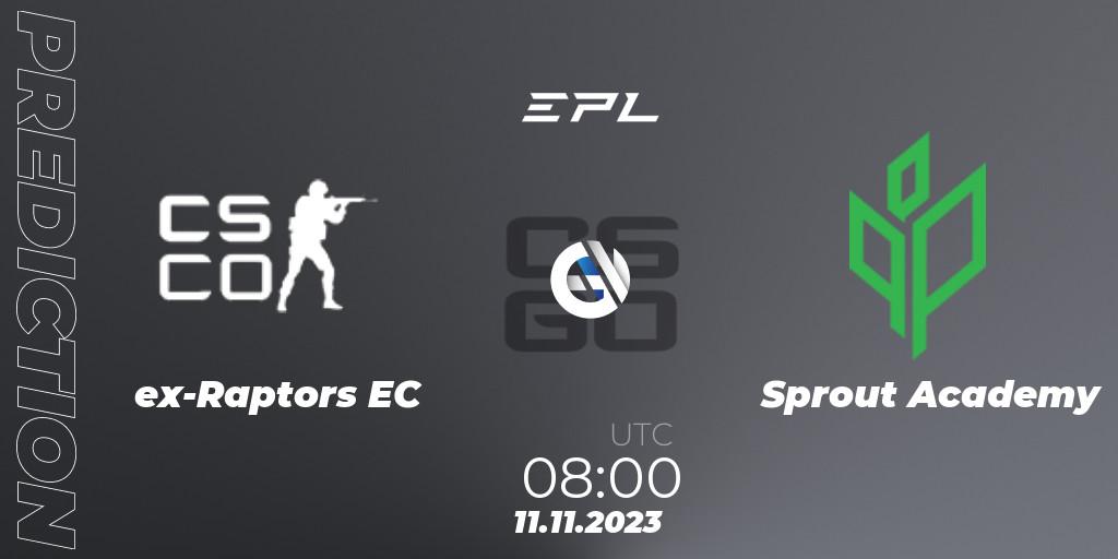 ex-Raptors EC - Sprout Academy: ennuste. 11.11.2023 at 09:00, Counter-Strike (CS2), European Pro League Season 12: Division 2