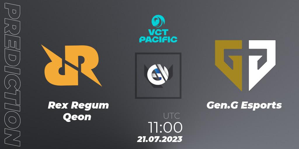 Rex Regum Qeon - Gen.G Esports: ennuste. 21.07.23, VALORANT, VALORANT Champions Tour 2023: Pacific Last Chance Qualifier