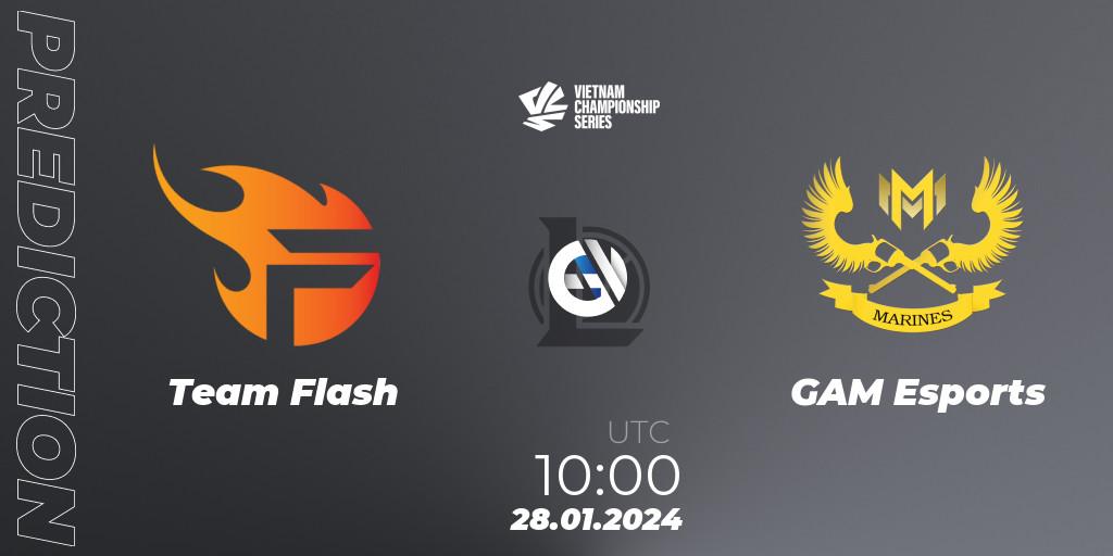 Team Flash - GAM Esports: ennuste. 28.01.24, LoL, VCS Dawn 2024 - Group Stage