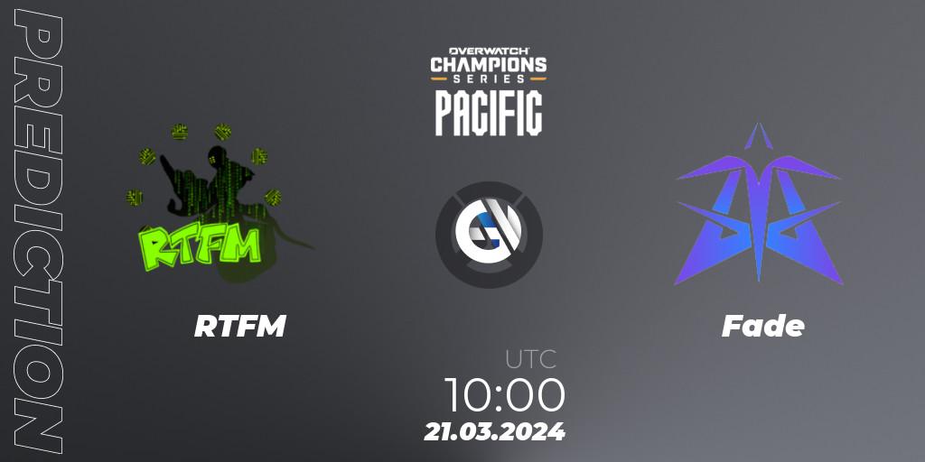 RTFM - Fade: ennuste. 21.03.2024 at 10:00, Overwatch, Overwatch Champions Series 2024 - Stage 1 Pacific