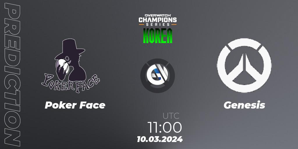 Poker Face - Genesis: ennuste. 10.03.2024 at 11:00, Overwatch, Overwatch Champions Series 2024 - Stage 1 Korea