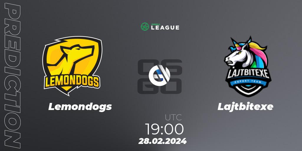 Lemondogs - Lajtbitexe: ennuste. 28.02.2024 at 19:00, Counter-Strike (CS2), ESEA Season 48: Advanced Division - Europe