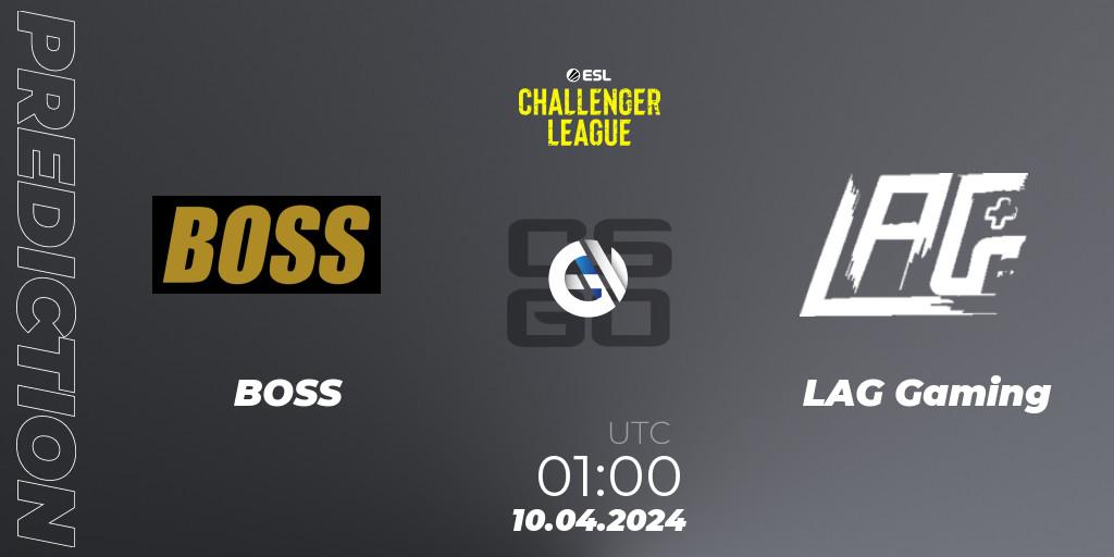 BOSS - LAG Gaming: ennuste. 10.04.2024 at 01:00, Counter-Strike (CS2), ESL Challenger League Season 47: North America