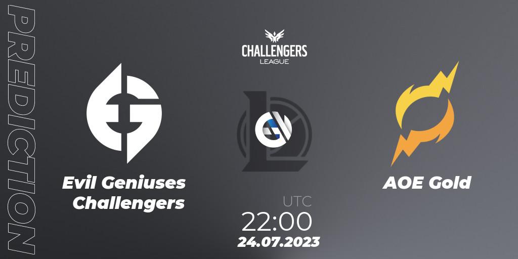 Evil Geniuses Challengers - AOE Gold: ennuste. 25.07.23, LoL, North American Challengers League 2023 Summer - Playoffs