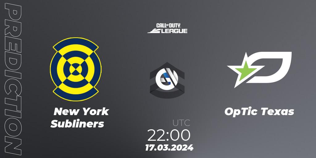 New York Subliners - OpTic Texas: ennuste. 17.03.24, Call of Duty, Call of Duty League 2024: Stage 2 Major Qualifiers