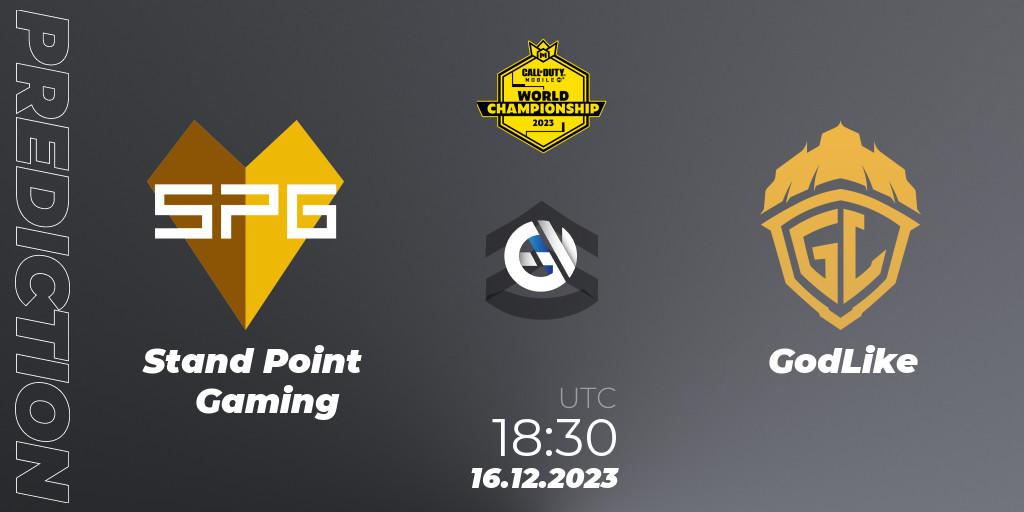 Stand Point Gaming - GodLike: ennuste. 16.12.2023 at 17:40, Call of Duty, CODM World Championship 2023