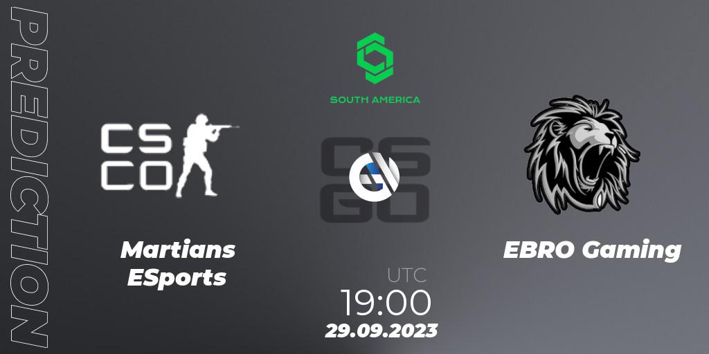 Martians ESports - EBRO Gaming: ennuste. 29.09.2023 at 19:00, Counter-Strike (CS2), CCT South America Series #12: Closed Qualifier