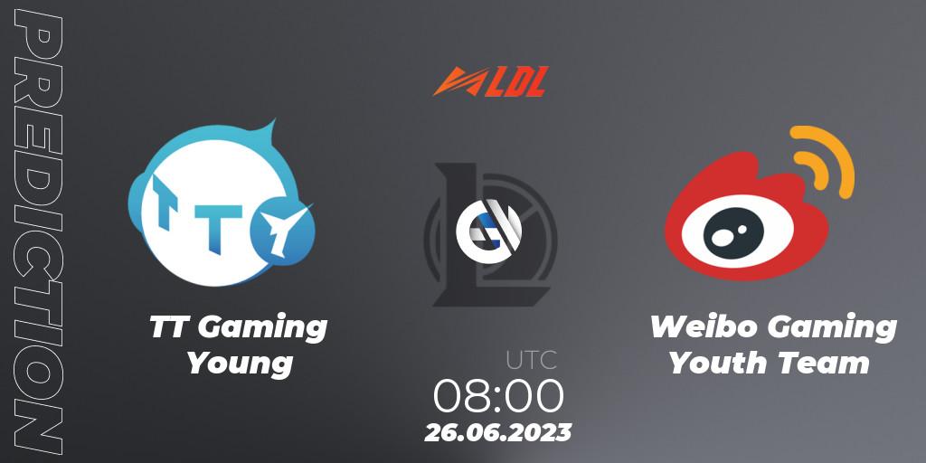 TT Gaming Young - Weibo Gaming Youth Team: ennuste. 26.06.2023 at 08:55, LoL, LDL 2023 - Regular Season - Stage 3