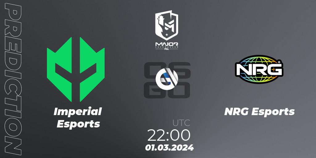Imperial Esports - NRG Esports: ennuste. 01.03.2024 at 21:45, Counter-Strike (CS2), PGL CS2 Major Copenhagen 2024 Americas RMR