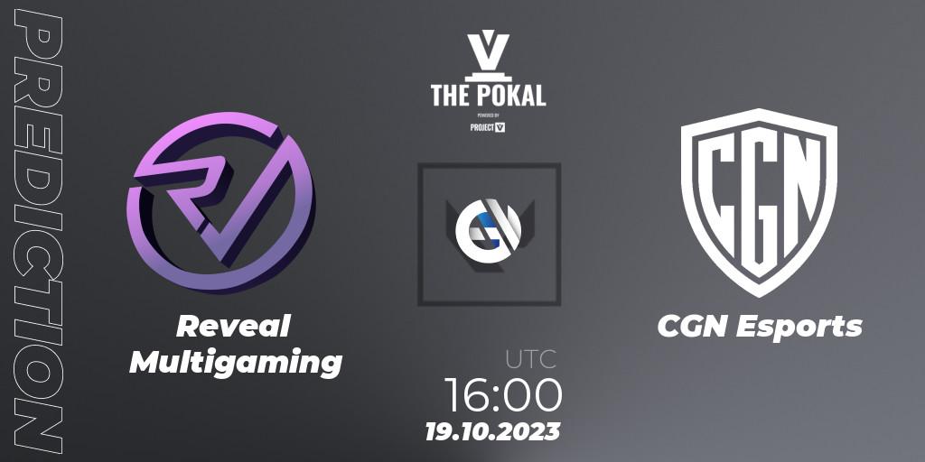 Reveal Multigaming - CGN Esports: ennuste. 19.10.2023 at 16:00, VALORANT, PROJECT V 2023: THE POKAL