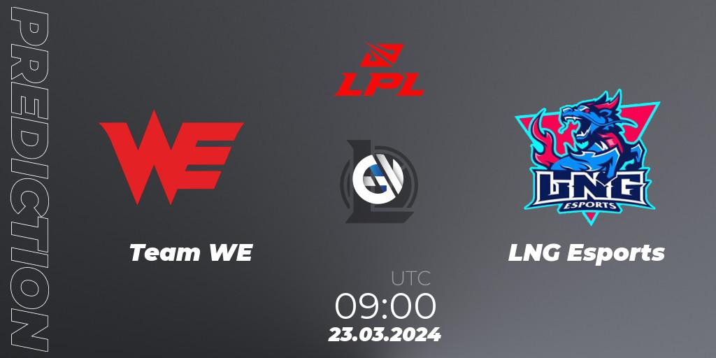 Team WE - LNG Esports: ennuste. 23.03.24, LoL, LPL Spring 2024 - Group Stage