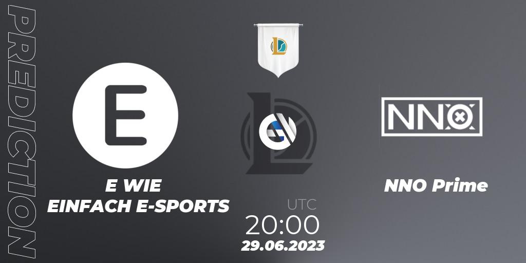 E WIE EINFACH E-SPORTS - NNO Prime: ennuste. 29.06.2023 at 20:00, LoL, Prime League Summer 2023 - Group Stage