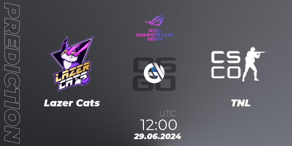 Lazer Cats - TNL: ennuste. 29.06.2024 at 13:50, Counter-Strike (CS2), Gameinside.ua ROG Summer Cup 2024