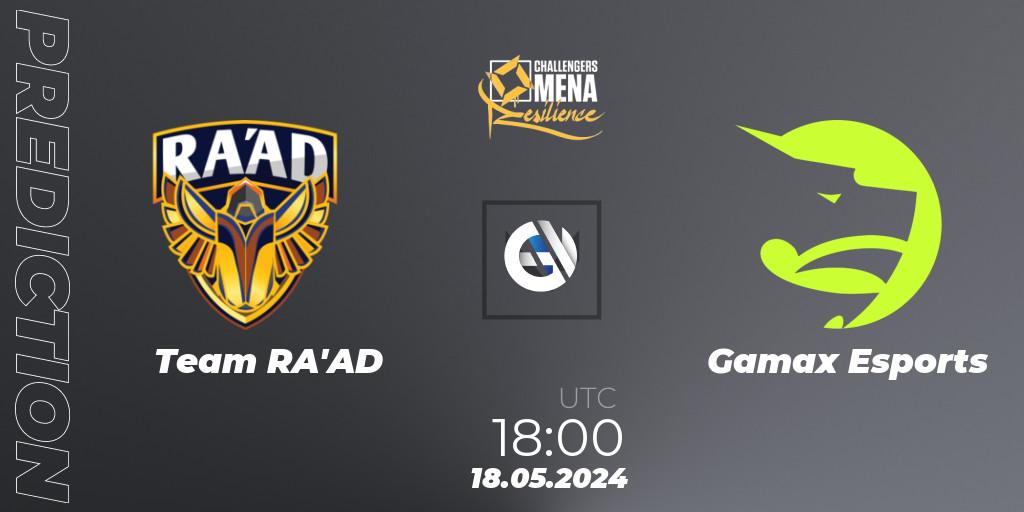 Team RA'AD - Gamax Esports: ennuste. 18.05.2024 at 18:00, VALORANT, VALORANT Challengers 2024 MENA: Resilience Split 2 - Levant and North Africa