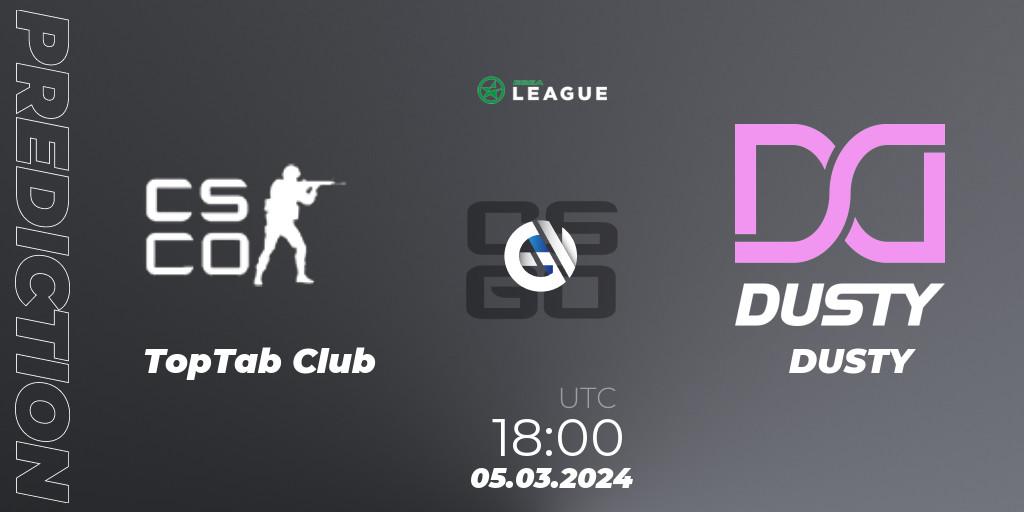 TopTab Club - DUSTY: ennuste. 05.03.24, CS2 (CS:GO), ESEA Season 48: Main Division - Europe
