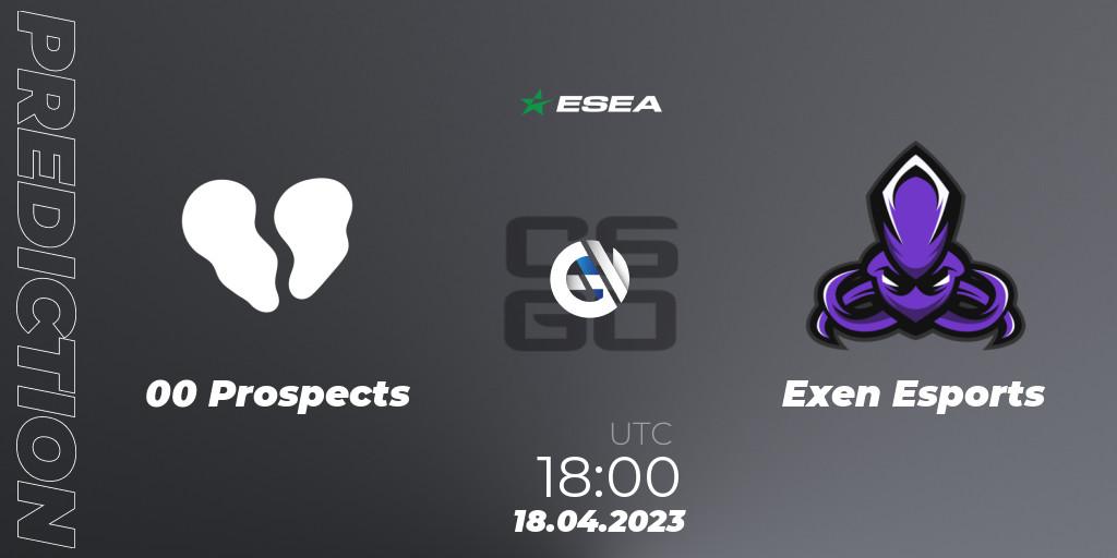 00 Prospects - Exen Esports: ennuste. 18.04.23, CS2 (CS:GO), ESEA Season 45: Advanced Division - Europe