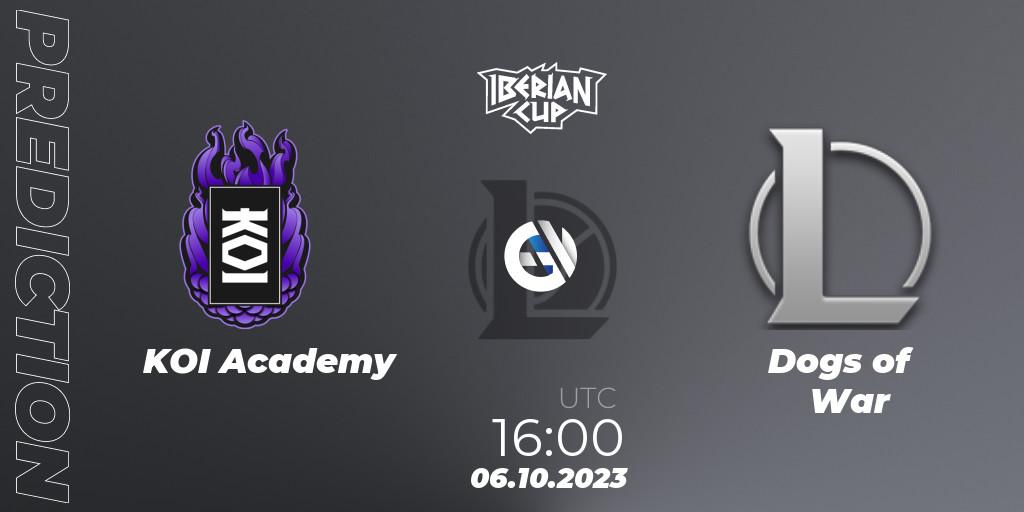 KOI Academy - Dogs of War: ennuste. 06.10.2023 at 16:00, LoL, Iberian Cup 2023