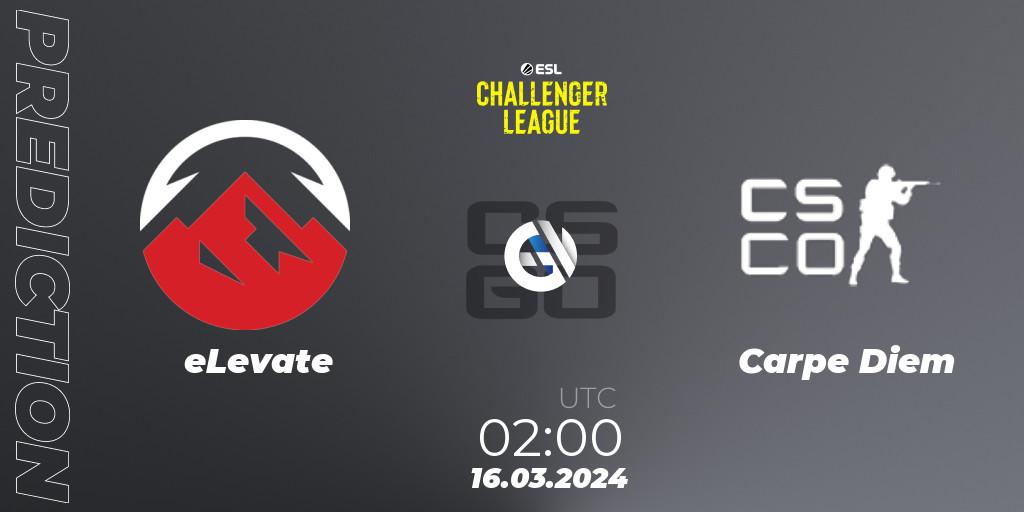 eLevate - Carpe Diem: ennuste. 16.03.2024 at 02:00, Counter-Strike (CS2), ESL Challenger League Season 47: North America